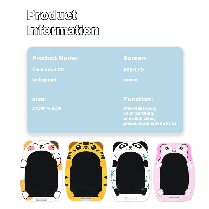 Cute Panda and Rabbit Drawing Board LCD Drawing Doodle Pad Scribble Board Writing Tablet Toys for Kids Birthday Christmas Gifts 2