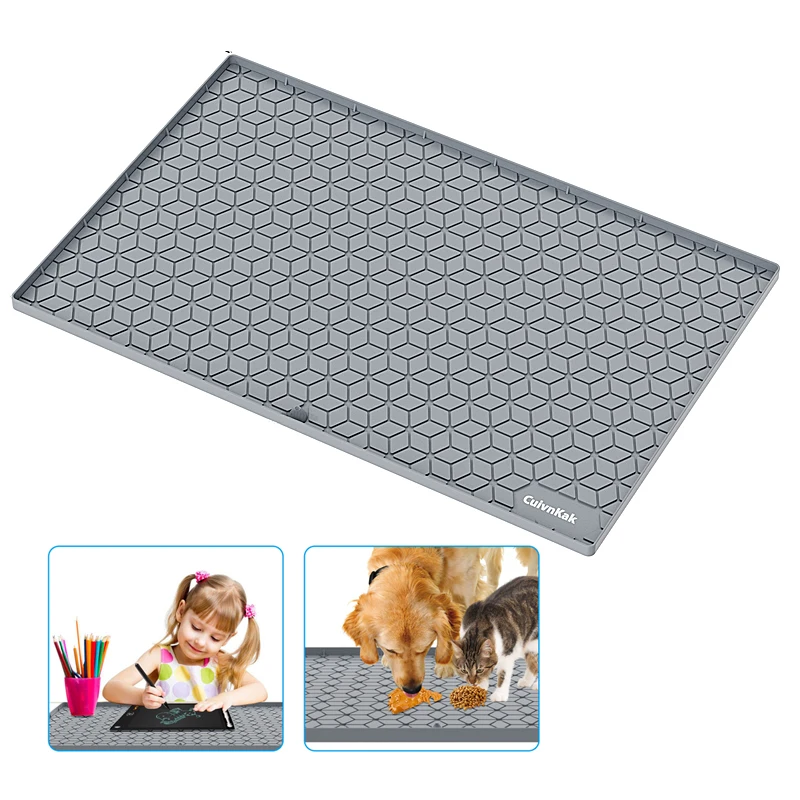 Under Sink Mat Kitchen Sink Cabinet Tray, 34 x 22 Silicone Waterproof Under Sink