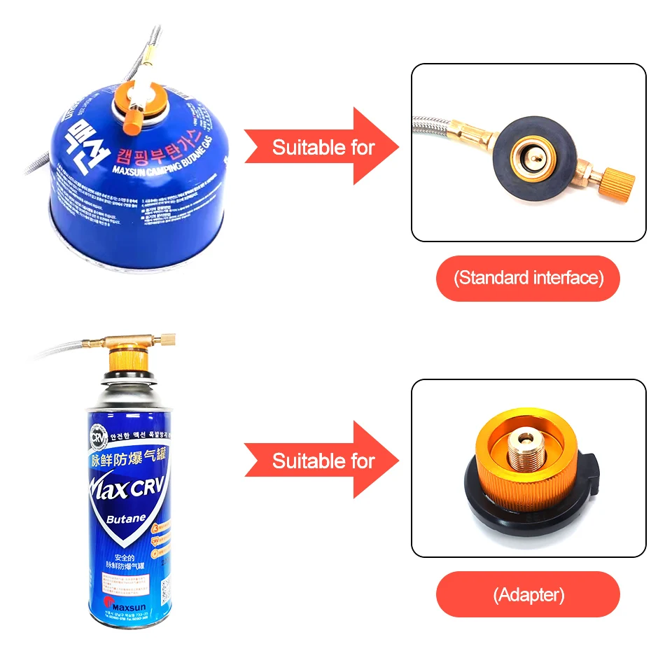PACOONE Camping Gas Stove Outdoor Windproof 4