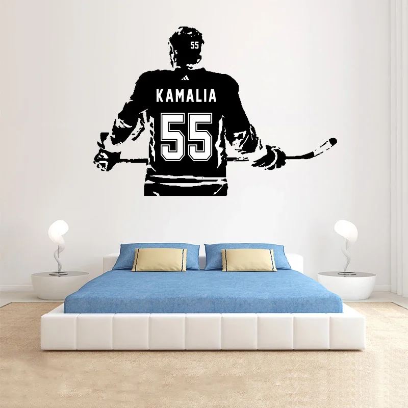 

Custom Hockey Jersey Vinyl Decal, Modern Ice Choice, Name and Jersey, Wall Decor, Number G-110