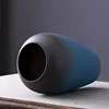 High Grade Ceramic Vase, Flower Arrangement, Frosted, Blue, Living Room, Bedroom, Dining Room, Study Room, Table Top Decor, 1Pc 3