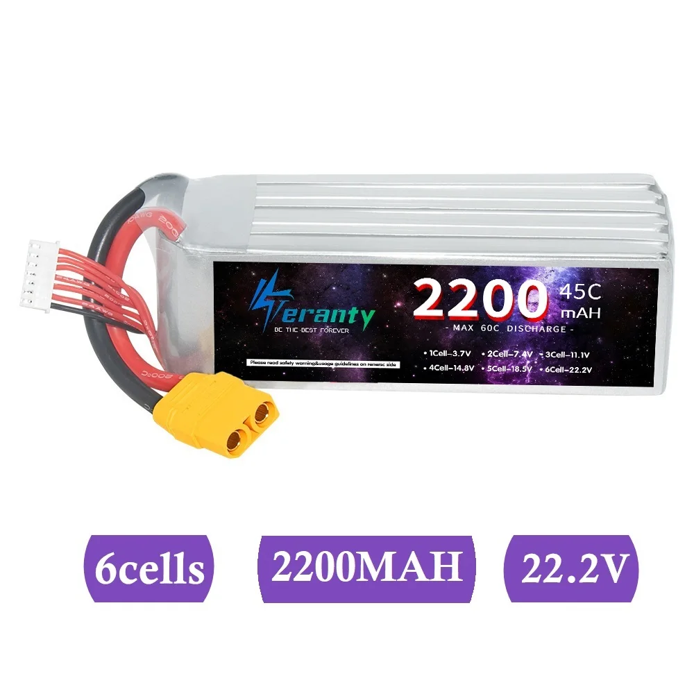6S 22.2V 2200mAh 45C RC LiPo Battery For RC Airplane Drone Quadrotor Truck Car Remote Control Model Batteries 6S 3