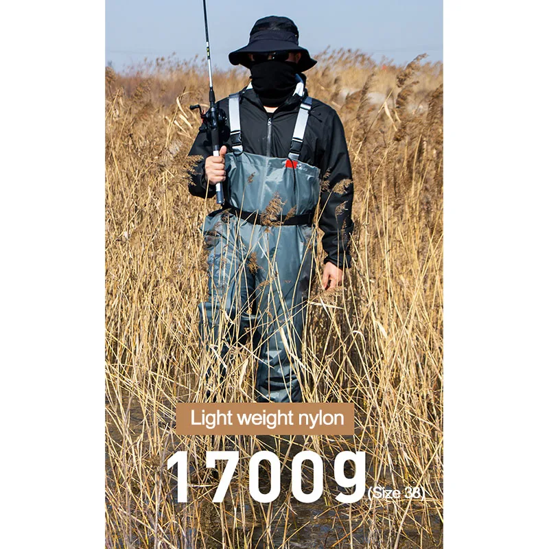 Light Weight Nylon Advancer Fishing Waders Adult Men Waterproof Lure Outdoor Overall Chest Wader Hunting Pants With Boots