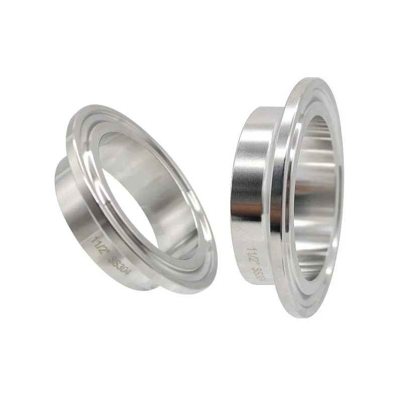 SS304/316L Stainless Steel Sanitary Quick Clamp Connector 3A Short Connector Flange End Welding Chuck 14WMP