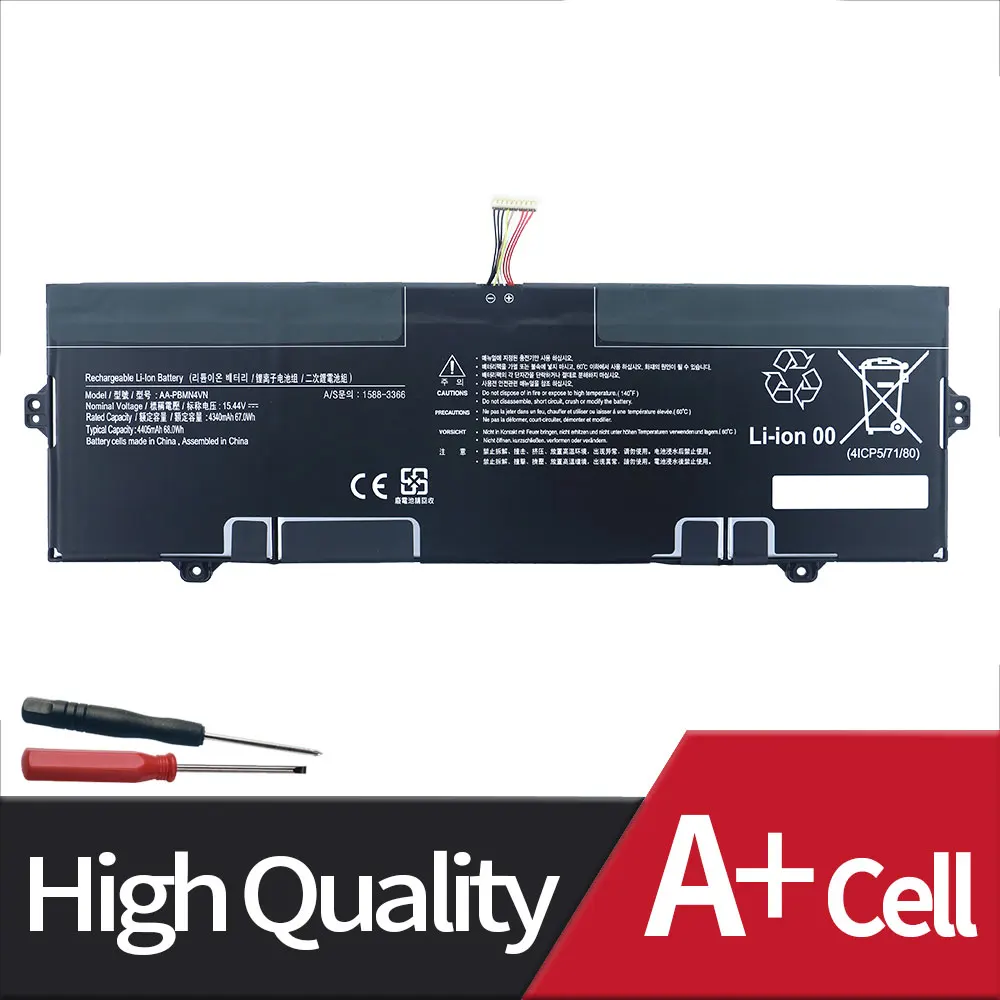 Bateria para Samsung Galaxy Book Pro 360 15 Polegada Galaxy Book Pro Np950xdb Substituição da Bateria 15.44v 68wh 4340mah Novo Aa-pbmn4vn - Imagem 2