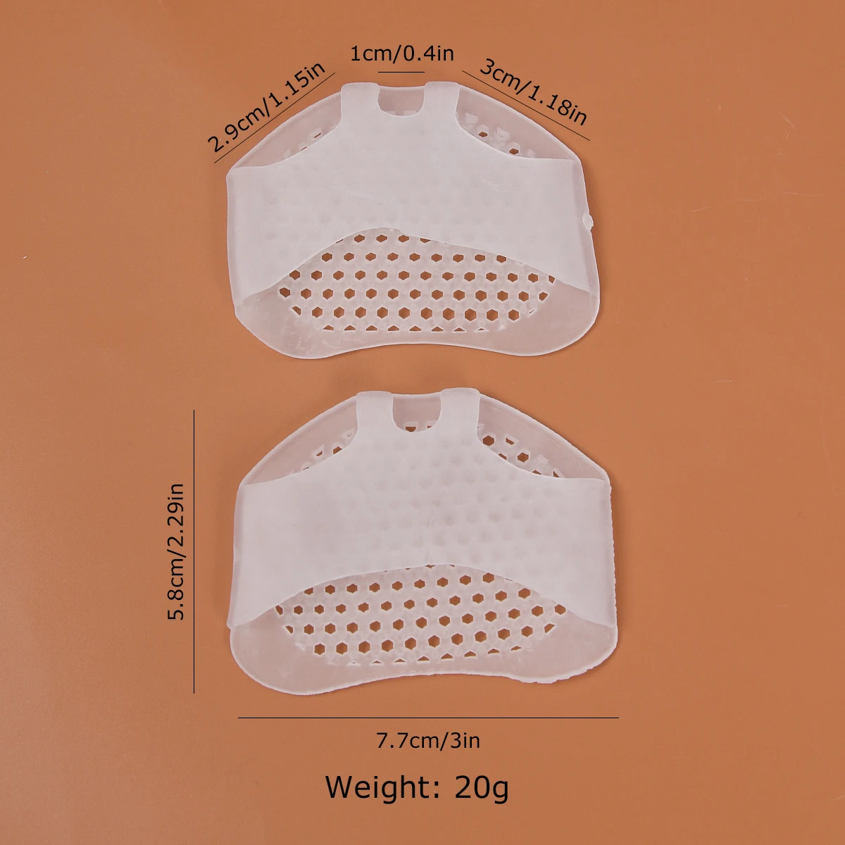 Forefoot Pads Pain Relief Support Front Feet Care Slip Resistant Pads Prevent Grind Feet Foot Care Pad （white&skin color）