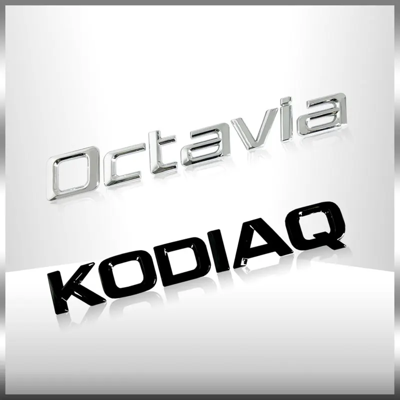 3D 금속 자동차 뒷 트렁크 엠블럼 크롬 배지 스티커 SKODA OCTAVIA SUPERB KAROQ FABIA RAPID 4x4 YETI 편지 로고 장식