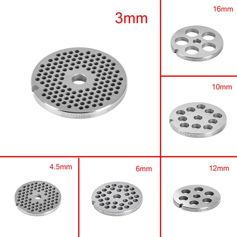 Type 8 Meat Grinder Plate Disc 12/16mm Stainless Steel Grinder Disc Machinery Parts