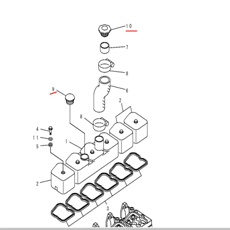 6130-12-8610,6204-11-8610,Cap Oil Filler KOMATSU 2D94,3D94,4D102E,4D105,4D94,4D95,4D107,6D107,6D114,6D125,PC130,PC200,PC360