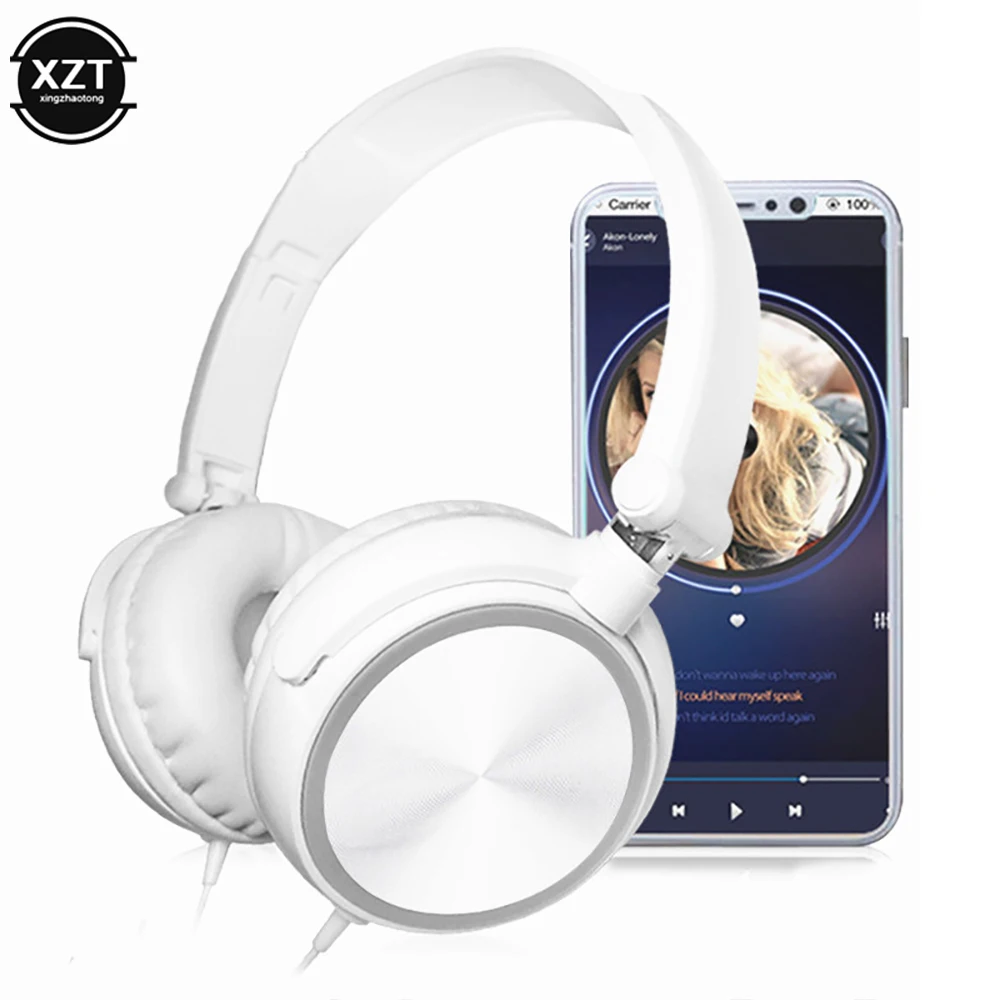 Wired Headphones Over Ear Headsets HD Sound Bass HiFi Sound Music Stereo Earphone Flexible Adjustable Headset for PC Phone 5