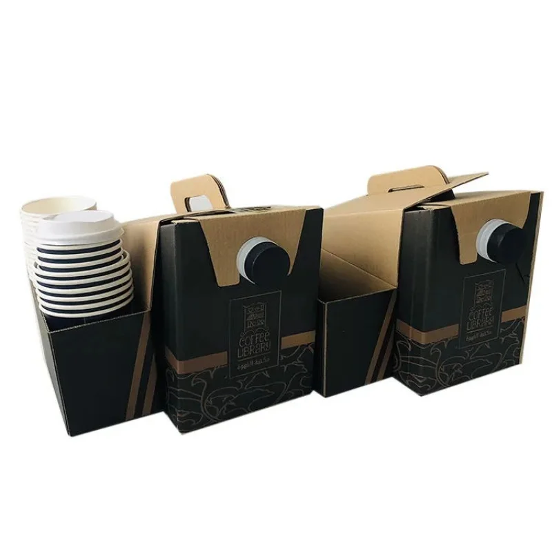 Customized productCheap custom take away with handle and water bag in box 1L 2L 3L colorful logo drip disposable coffee dispense