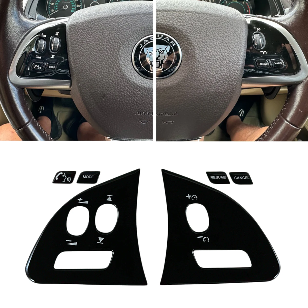 Jaguar XF 버튼 스티커 블랙 커버 2012 2015 Jaguar X250 자동차 액세서리 인테리어 AC 기어 스위치 수리 데칼