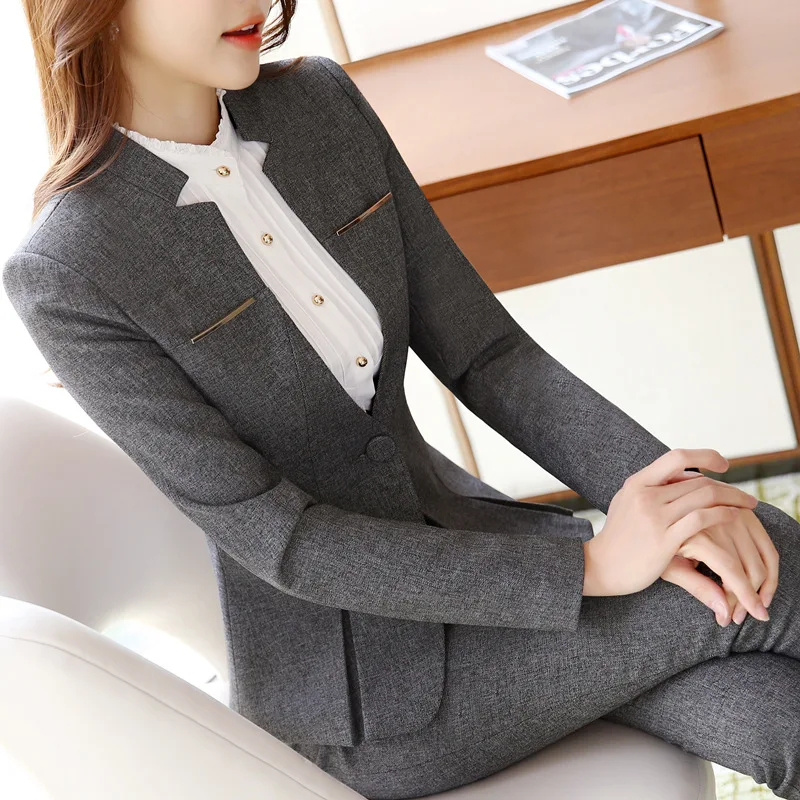 937 Suit Women's Business Women's Clothing Business Formal Wear Fashion High-End Temperament Gray Hotel Front Stage Work Wear Cl 2021 new autumn high end women s suit western style fashion business wear temperament goddess fan two piece suit