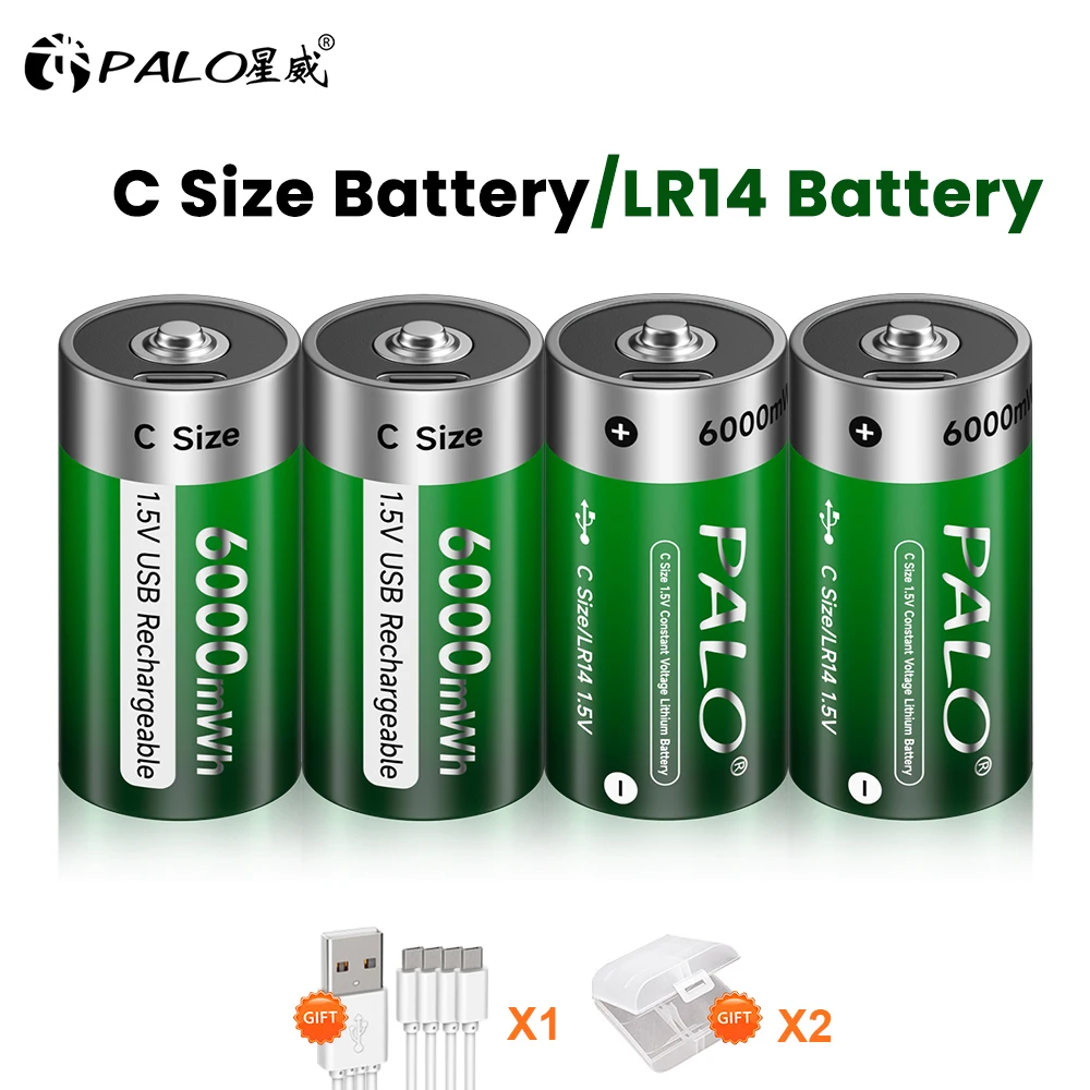 PALO15VCSizeLiionBattery6000mWhTypeCRechargeableLithium