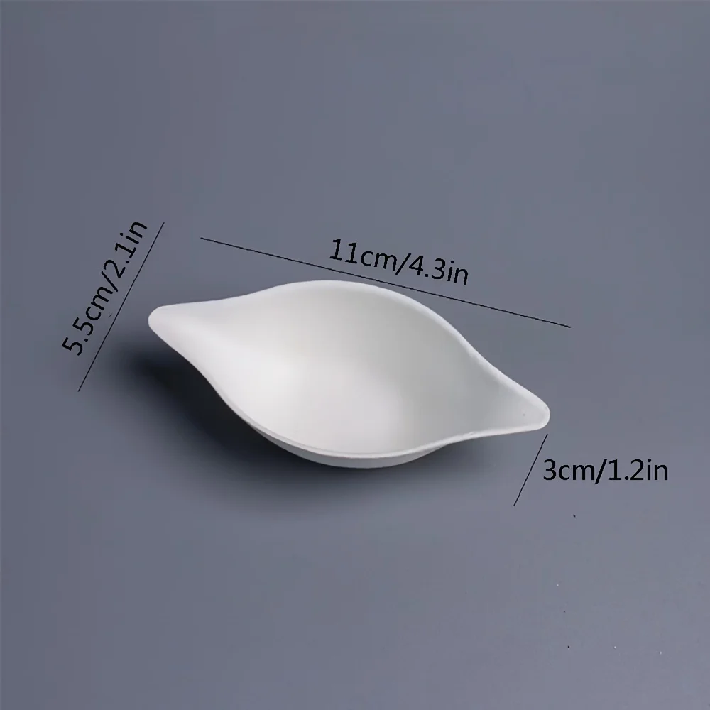 disposable sugarcane bagasse small bowl, lemon shaped, disposable tableware, sauce bowl, fruit cutting bowl 50pcs