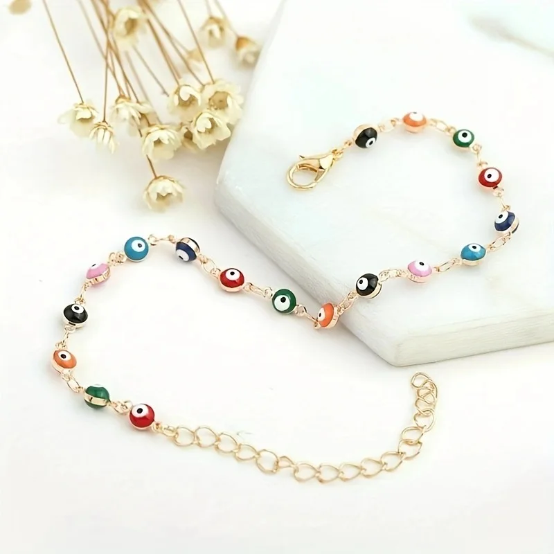 European and American Devil's Eye Foot Chain Creative Girl High End Simple Fashionable Christmas Leg Chain ankle chains toe foot bracelet fashion accessories