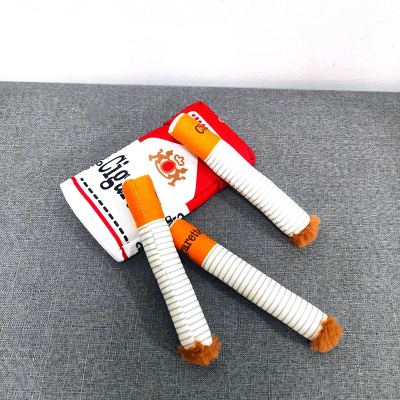 Creative Cigarette Interactive Giggles Dog Toys Funny Interactive Plush Dog Toys Funny Plush Chewing Toy Cigaret Box Pet Gifts 6