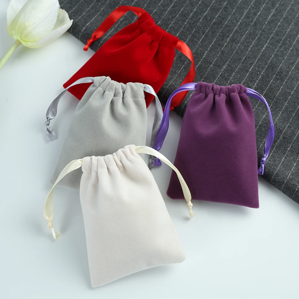 Velvet Jewelry Gift Bags Drawstring Packaging Rings Earrings Organizer Pouches Wedding Favors For Guests Bulk Candy Goodie Bag