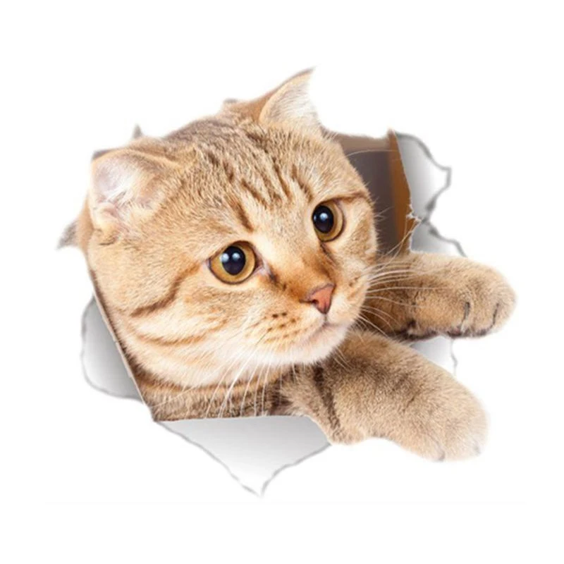 

32717 # Playful Cat Cute Pet Self-adhesive Decal Car Sticker Waterproof Auto Decors on Bumper Rear Window Laptop