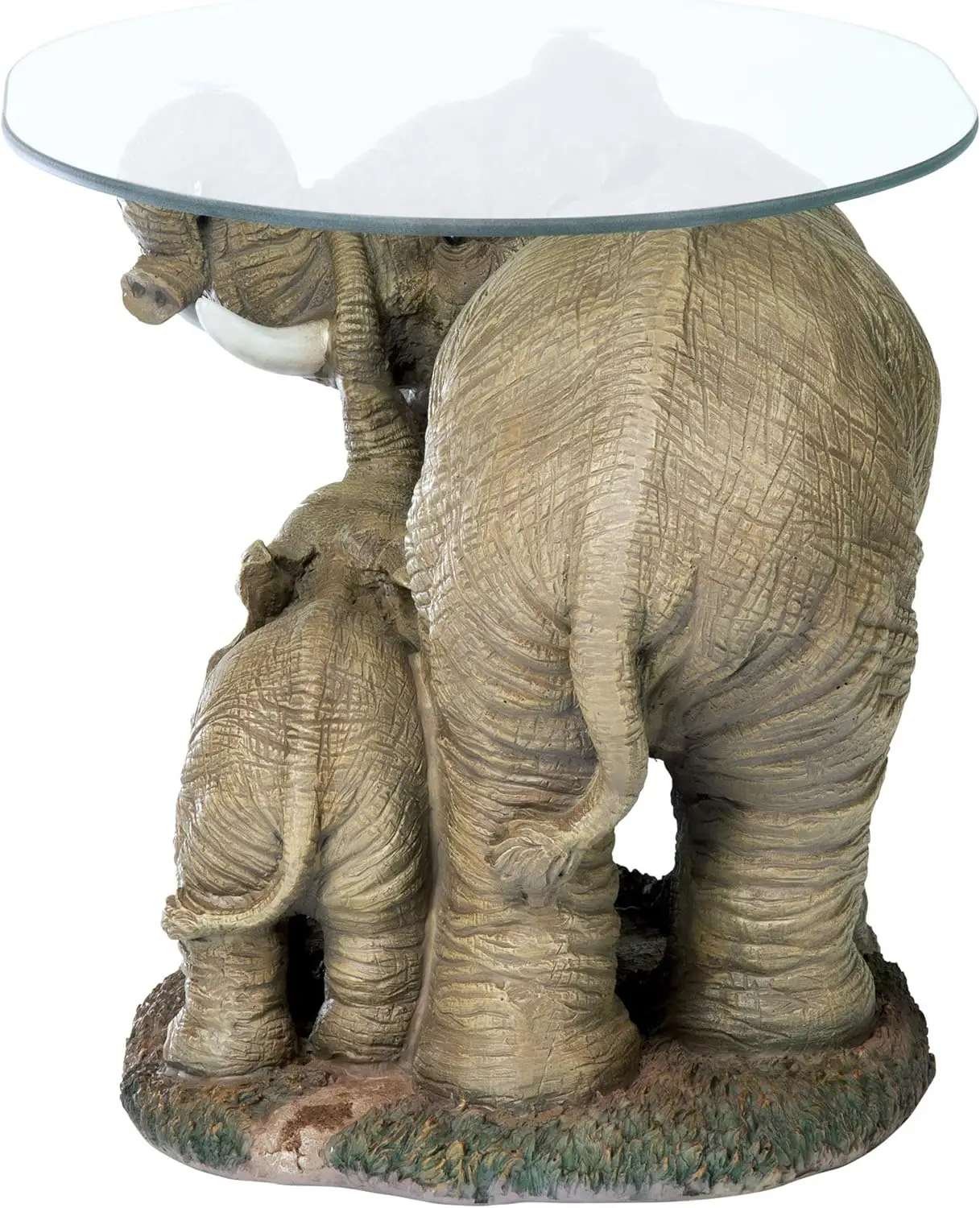 Glass-Topped Coffee and Cocktail Table, 18" High, Full Color Finish Creative Elephant Living Room Tables 4