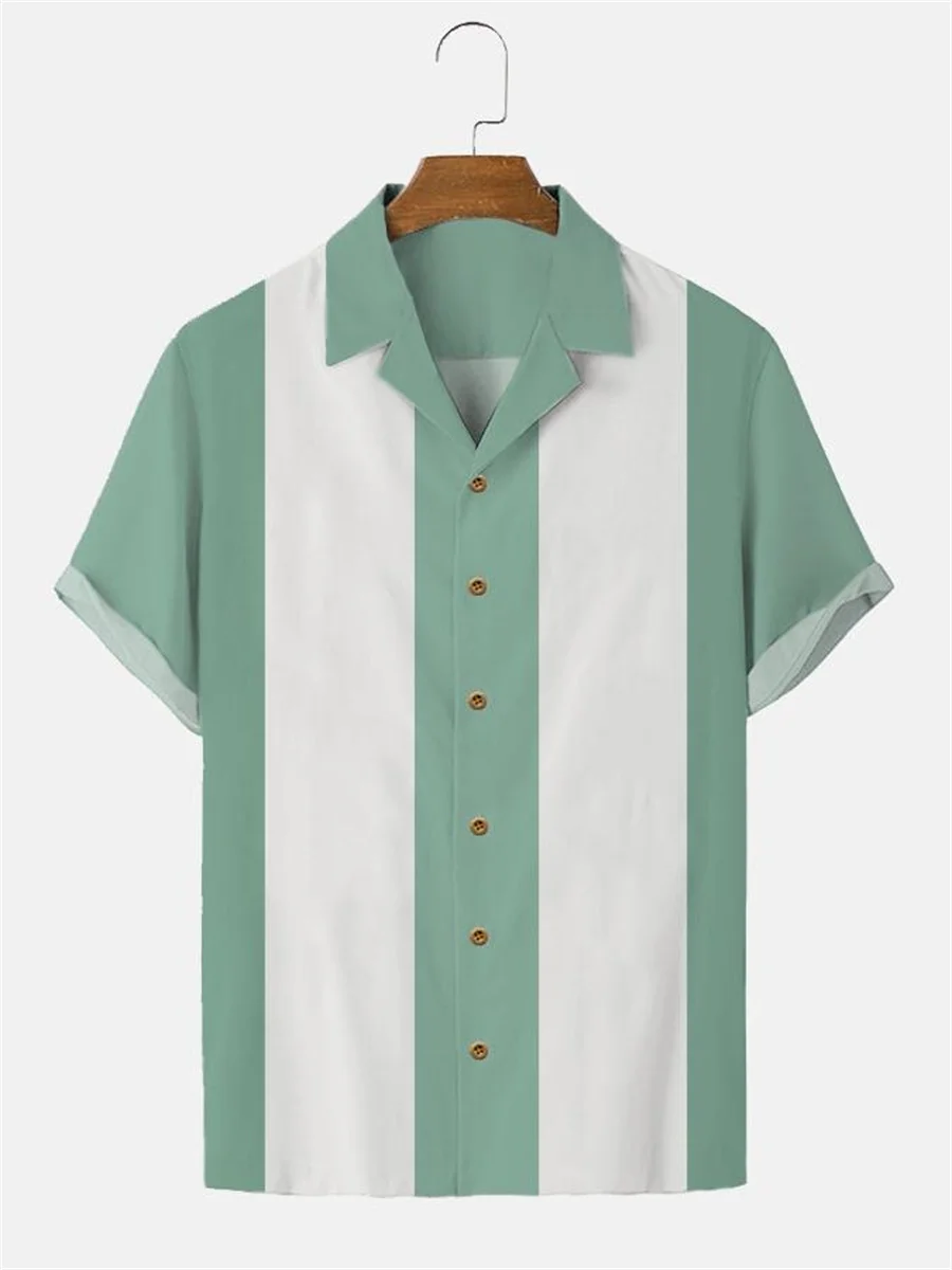 Men Stripes Simple Casual Shirts European Size Hawaiian Shirt Fashion Short Sleeve Casual Breathable Top casual short sleeved shirt short sleeved shirt hawaiian shirt