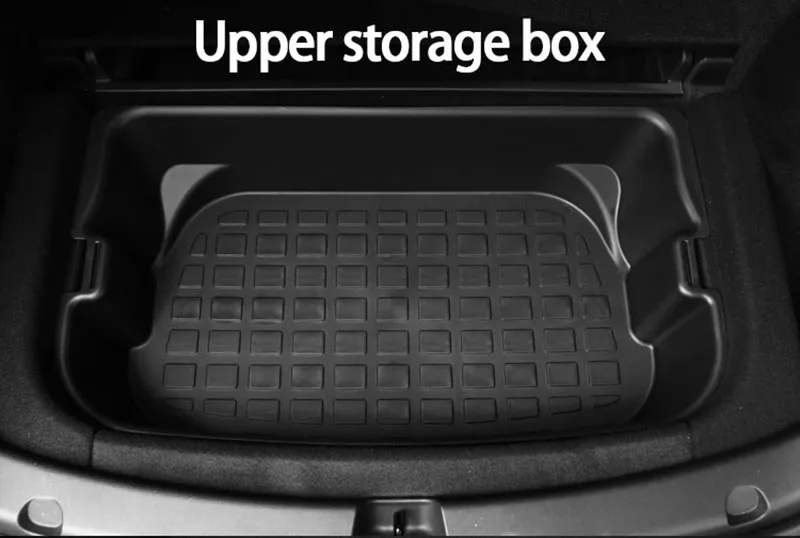For Tesla Model Y 2021-2024 Rear Trunk Double-deck Storage Box and Front Cargo L