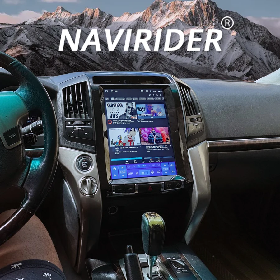 

Автомобильный мультимедийный радиоплеер NaviRider с экраном 12,1 дюйма на Android 13 Тесла для Toyota Land Cruiser 200 LC200 2008-2019 8 + 256G GPS Navi