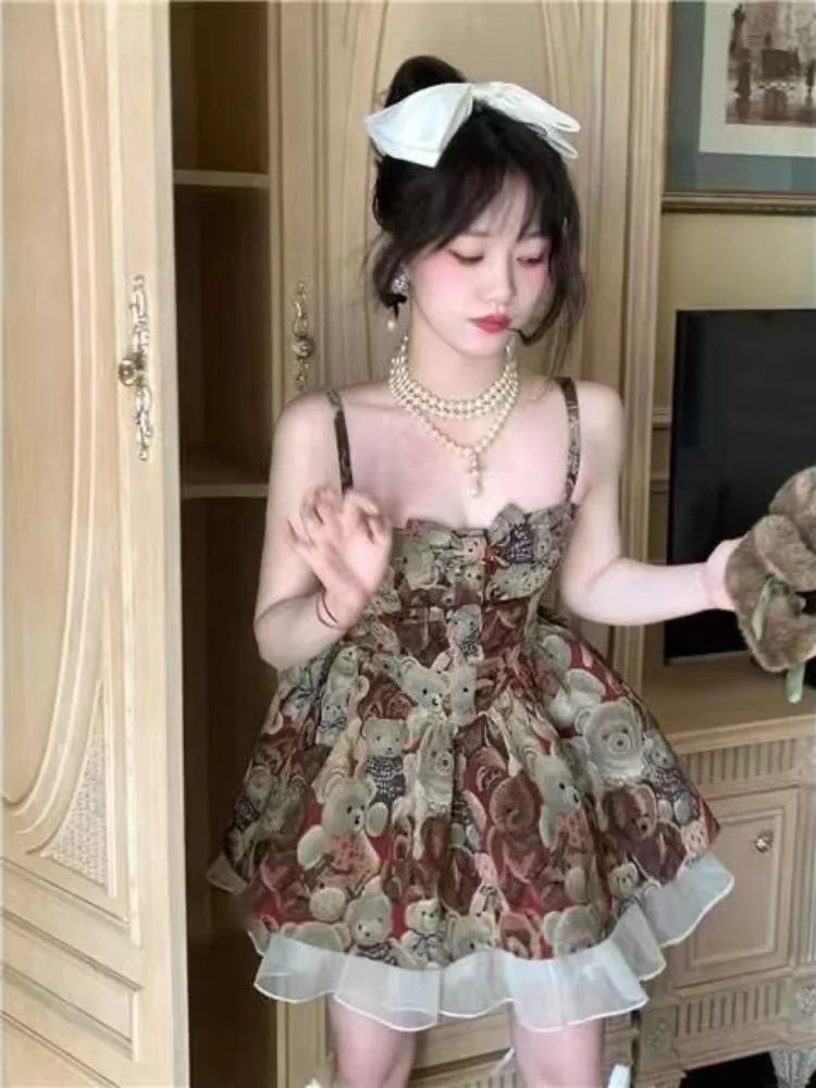 Kawaii Contrast Lace Collar Velvet Dress