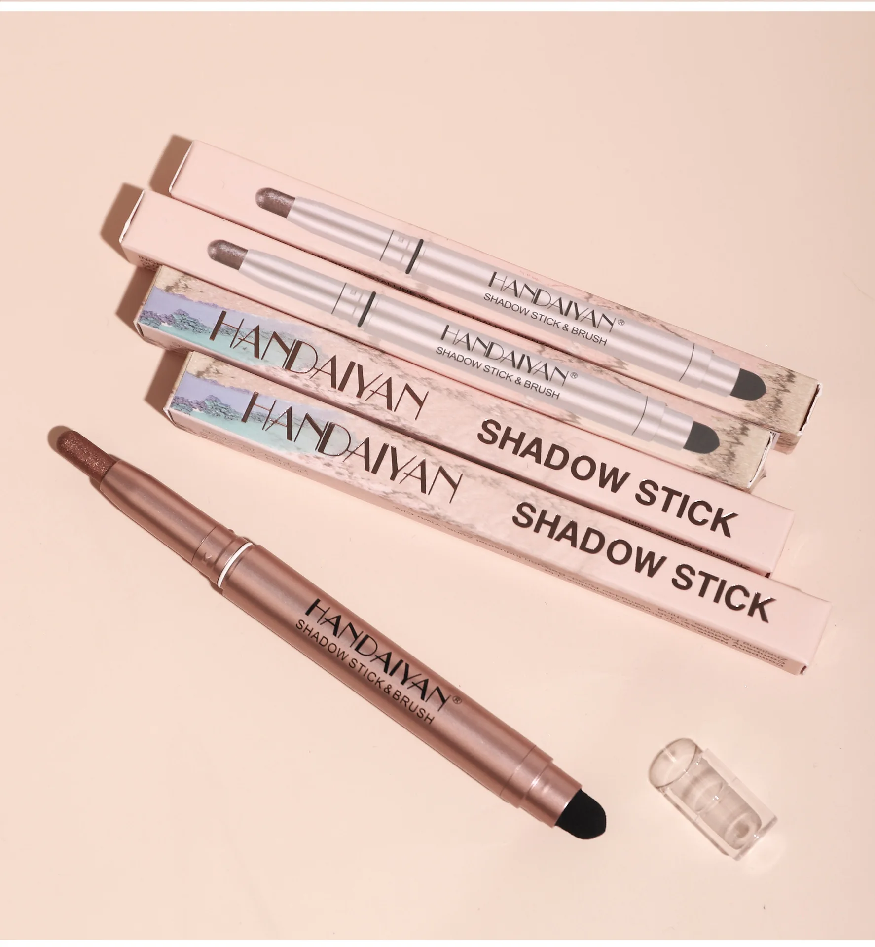 Wasserfester Lidschattenstift Metallic Schimmer Cream Pen Pinsel_voghion.com