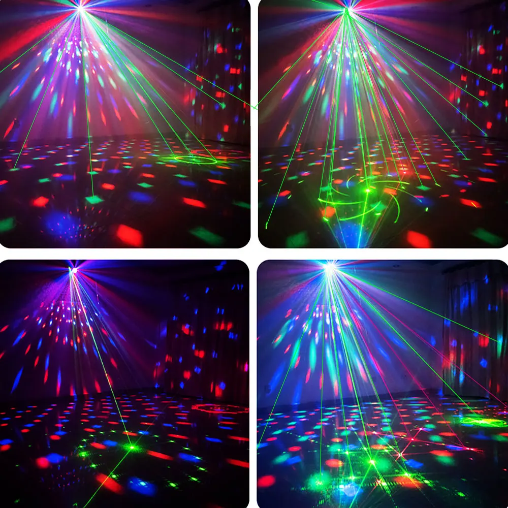 USB DJ Disco Light Aurora Pattern Sound Party Lights RGB Flash Strobe  Projector Laser Disco Lights For Home Luces Discoteca