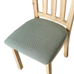Plush Jacquard Elastic Chair Seat Cushion Cover - All - Season Comfort (03)