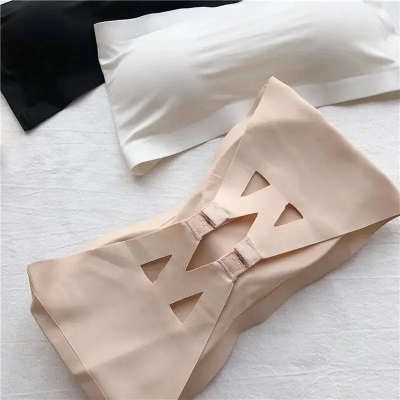 Women Seamless One-piece Tube Tops Removable Pads Intimates Basic Black/White/Skin Womens Strapless Bra Bandeau Sexy Lingerie women lingerie bra,women tube tops