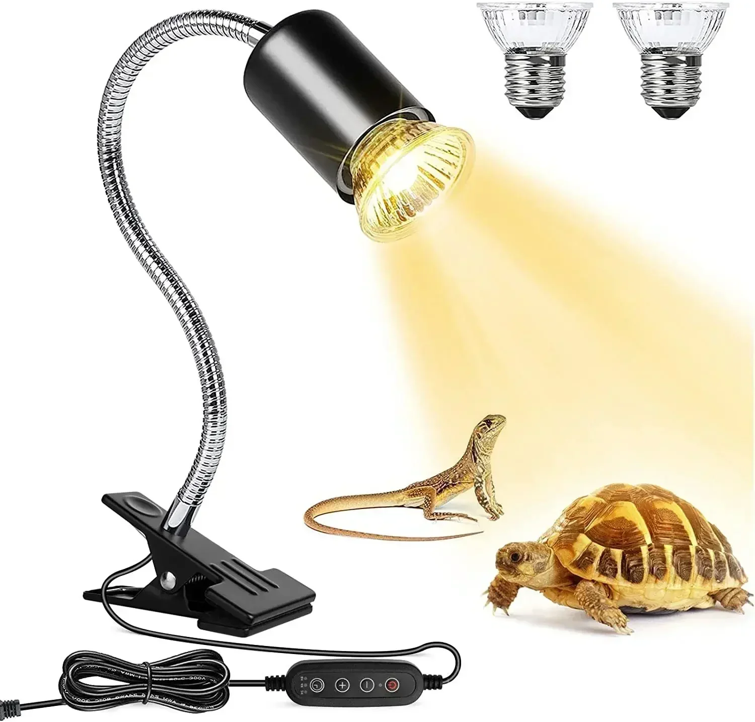 reptile heat lamp 50W Halogen Bulb Included Reptile Heat Lamp Adjustable Gooseneck Aquarium Tank Heating Lamps for Tortoise Lizard Snake Terrarium