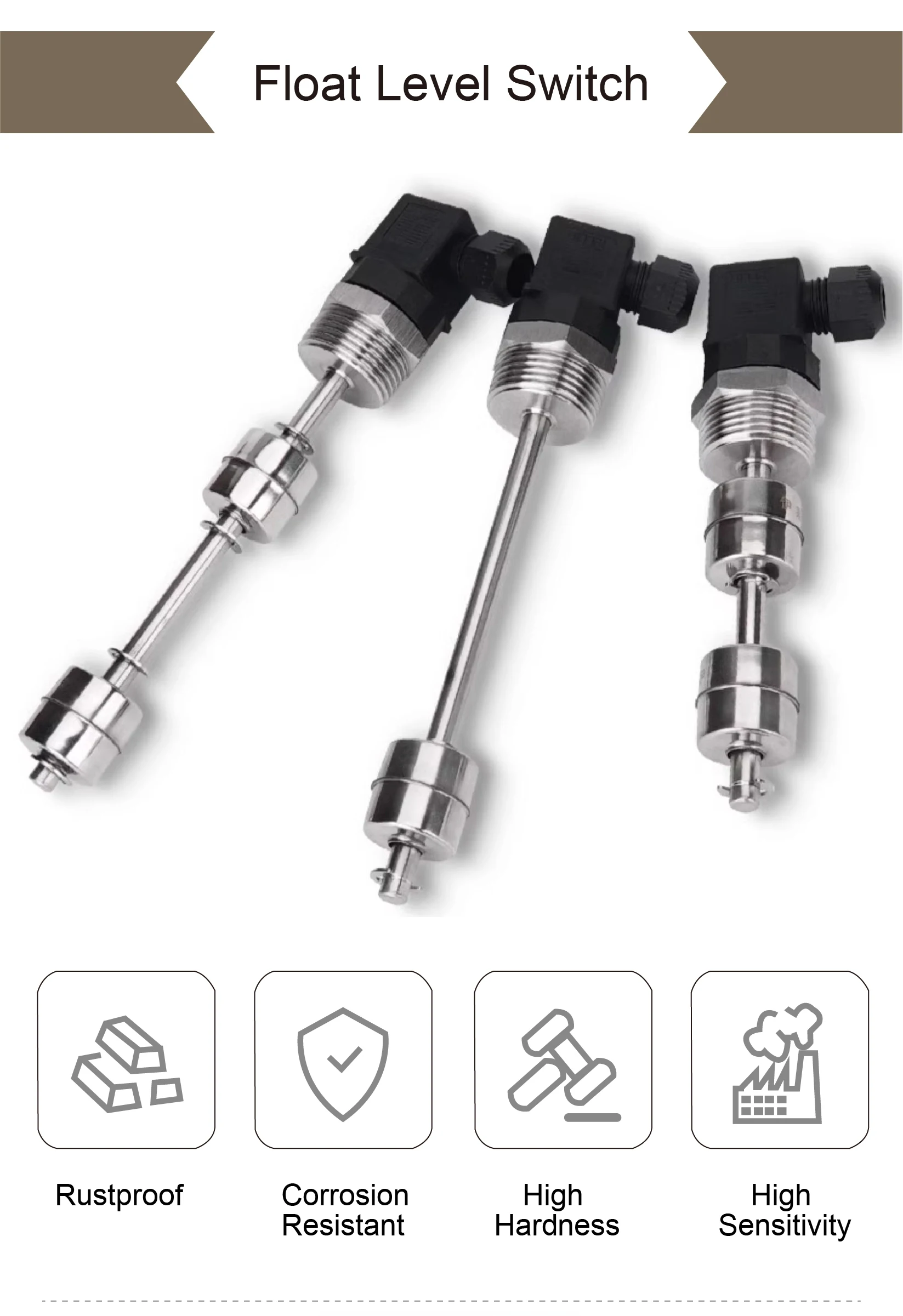 Hirschmann Float Level Switch Stainless Steel Liquid Water Oil Sensor Reed Magne