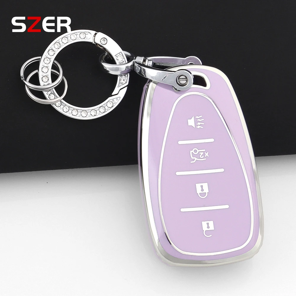 Premium TPU Car Key Case Cover with Keychain