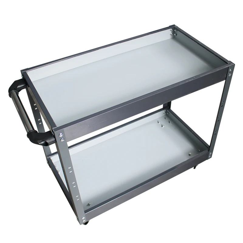 Tool Trolley Toolbox Tool Cart With Mute Wheels Workshop Holder Cabinet Garage Workbench Adjustable Shelf Free Hooks 2 Layer storage box