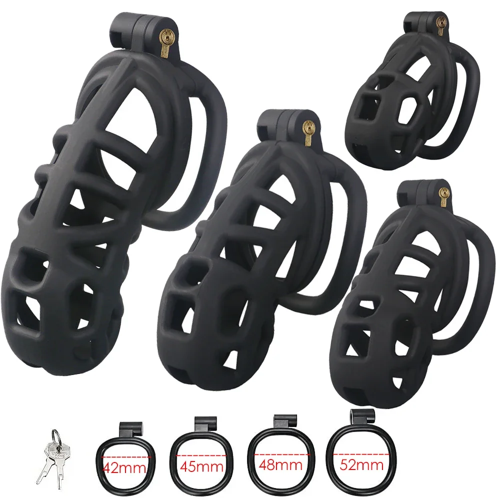 Male Chastity Cage Erotic Urethral Lock Sex Toys Device Penis Ring Male with 4 Size SM Products Cage Chastete Penis Sleeve sex toys
