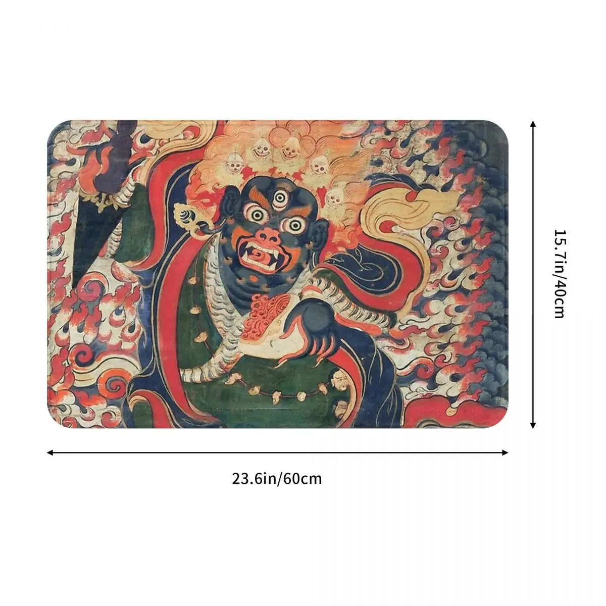 Shiva India Bathroom Mat Mahakala Tibetan Painting, 18th Century Doormat Living Room Carpet Balcony Rug Home Decor 3