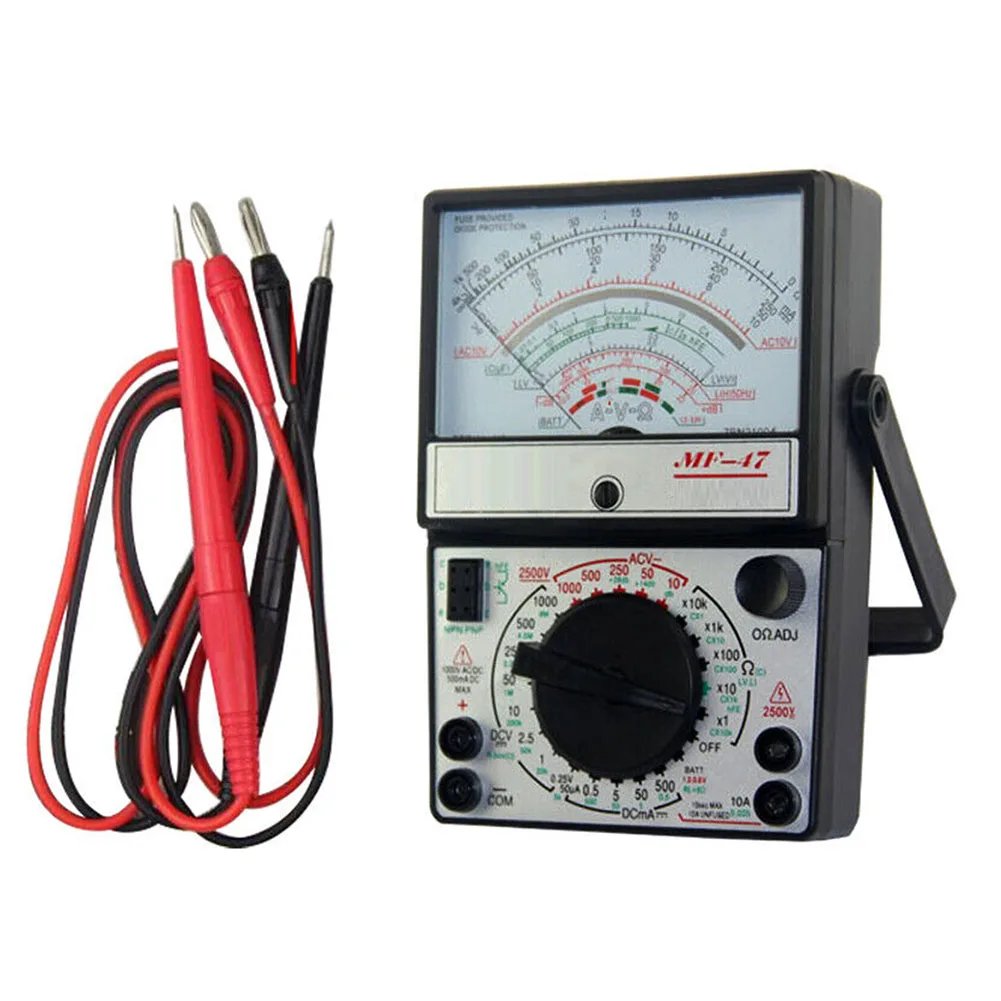 

1pc Analog Battery Tester Pointer Ammeter Black Electric For Students Measuring Ohmmeter Parts Plastic Testing