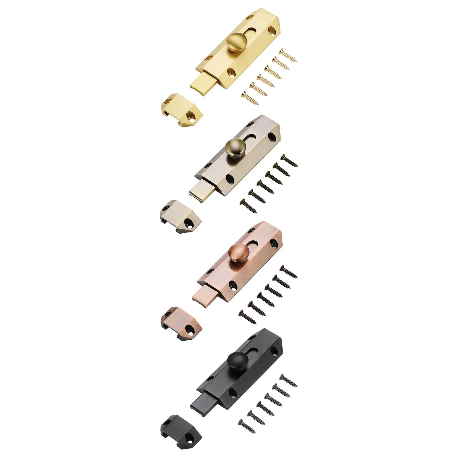 

Door Security Bolt Latch Sturdy Door Pin Safety Brass Thickened for Office Wardrobe Push Pull Door School Bedroom