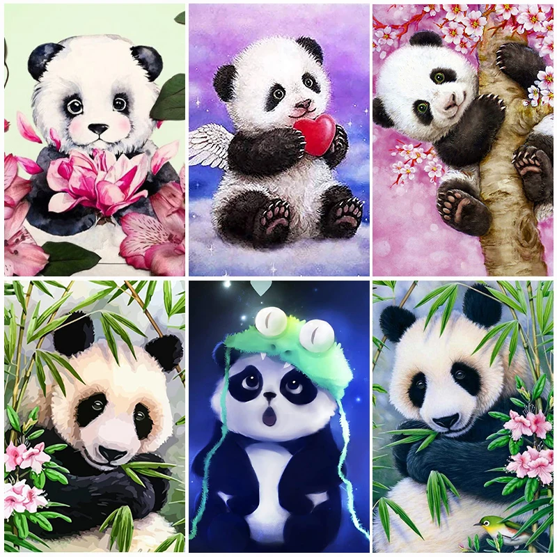 

5D DIY Diamond Painting Panda Kits Mosaic Embroidery Animals Rhinestones Round Drill Cross Stitch Art Craft Home Decor Gifts