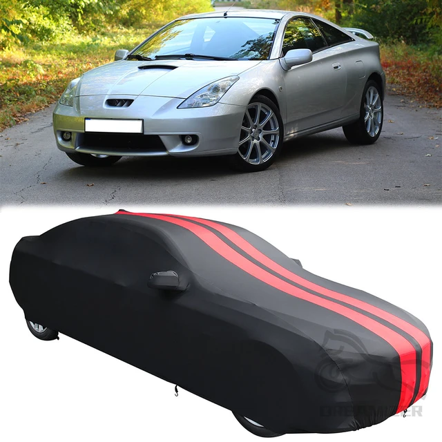 For Audi TT RS Full Car Cover Satin Stretch Scratch Dust Proof Indoor Red  Strip