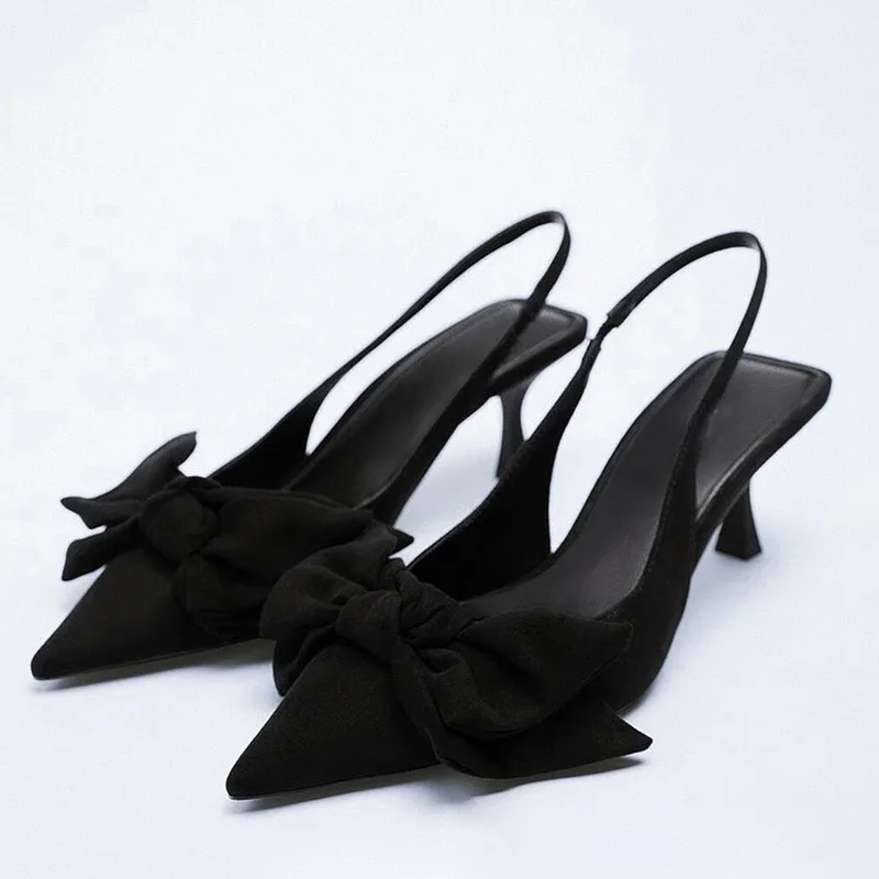 2021 New Women's Shoes Pointed Toe Shallow Nude Pink Diamond Shoes Low Heel Back Strappy Shoes Women