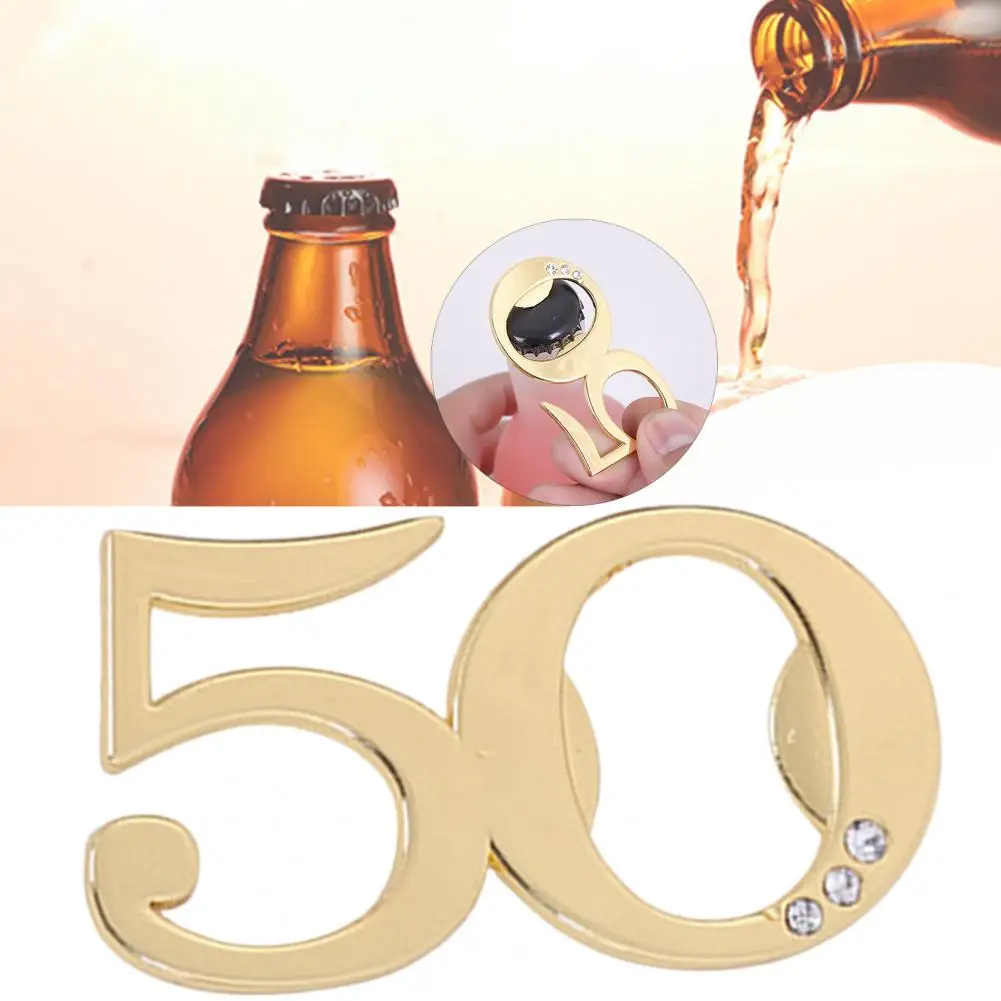 

Gold 50 Year Manual Bottle Opener Creative Digital Modeling Souvenir Zinc Alloy Birthday Party Favors Bottle Opening Tool