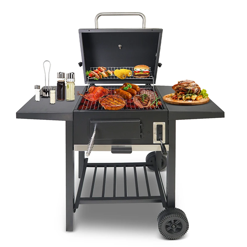 Poland Popular BBQ Grill Outdoor Large Cooking Area Barbecue Smoker Grill Oil Drum Charcoal Grill Offset Smoker