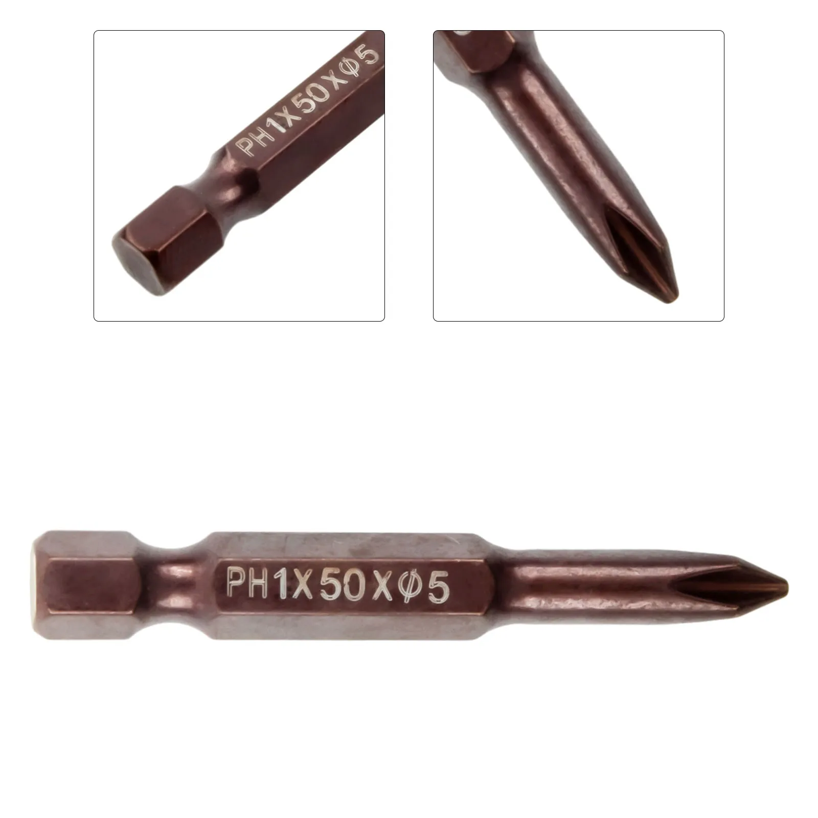 1pc 50mm Kreuz Schraubendreher-bits 1/4 Zoll Hex Schaft Elektrische Schraubendreher Bit Legierung Stahl Schraube Stick Hand werkzeuge PH00 PH0 PH1 PH2 – Detail 1