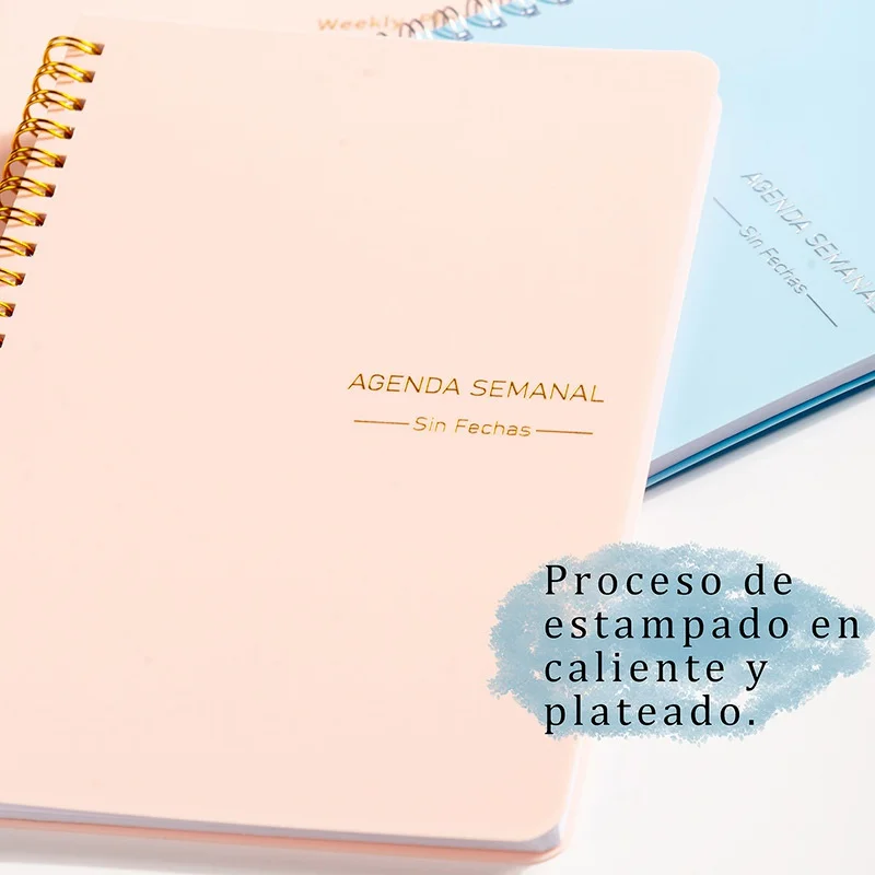 

A5 Agenda Planner Spanish Notebook Diary Weekly Goal Habit Schedules Organizer Stationery Student School Office Supplies Notepad