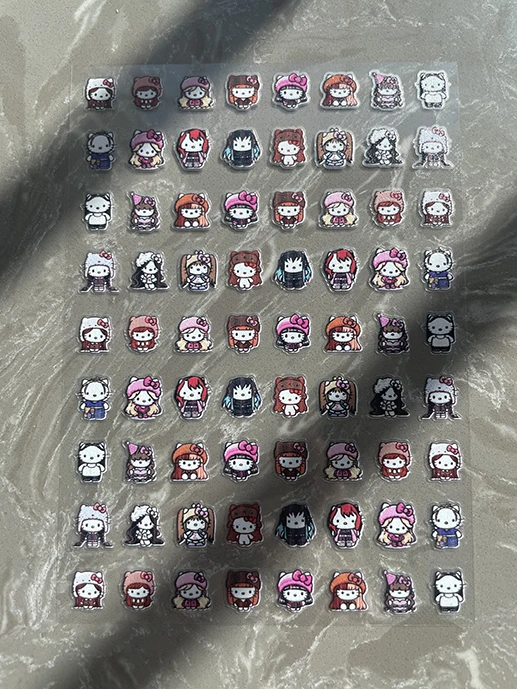 1pcs Pvc 미니 헬로키티 문구 스티커 네일 아트 방수 장식 노트북 병 상자 전화 케이스 키보드 친구 선물
