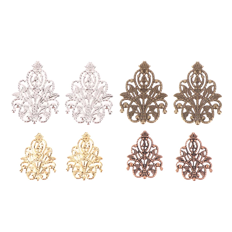 20 Stück Bronze/Kupfer/Gold/Silber filigrane Wraps Blumen verbinder Metall Handwerk Geschenk Dekoration DIY Zubehör – Detail 8