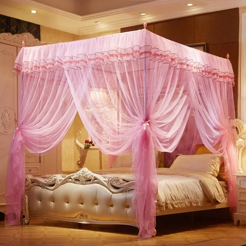 

Romantic Mosquito Net Bed Canopy Princess Queen Mosquito Bedding Net Bed Tent Floor-Length Curtain Tent Mesh 1.5x2m